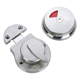PINGPINGXIE Stainless Steel Occupied/Vacant Bathroom Lock，Keyless Latch Indicator Lock - Easy Install Privacy Latch for Public & Commercial Restrooms（Silver ）