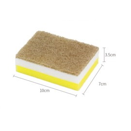 5 esponjas de limpieza resistentes, esponja de doble cara para cocina, esponja de limpieza profunda multiusos (café, blanco y amarillo)