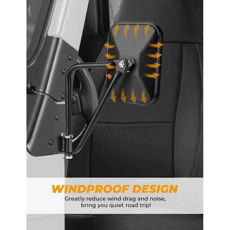 JOYTUTUS Mirrors Doors Off Compatible with 1987-2026 Wrangler YJ TJ