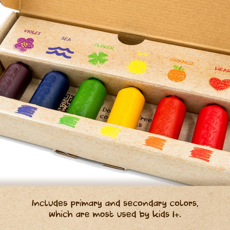Medenka Beeswax Crayons Junior - 6 Colors - Crayons for