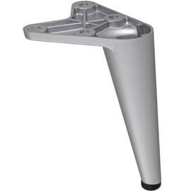 Gedotec Furniture Feet Made of Metal Cabinet Feet | Pack of 4 - Feet for Furniture | Torin | Matte Silver | Feet 10 cm - with Load Capacity up to 100 kg | Cabinet Legs for Screw-On | Furniture Feet