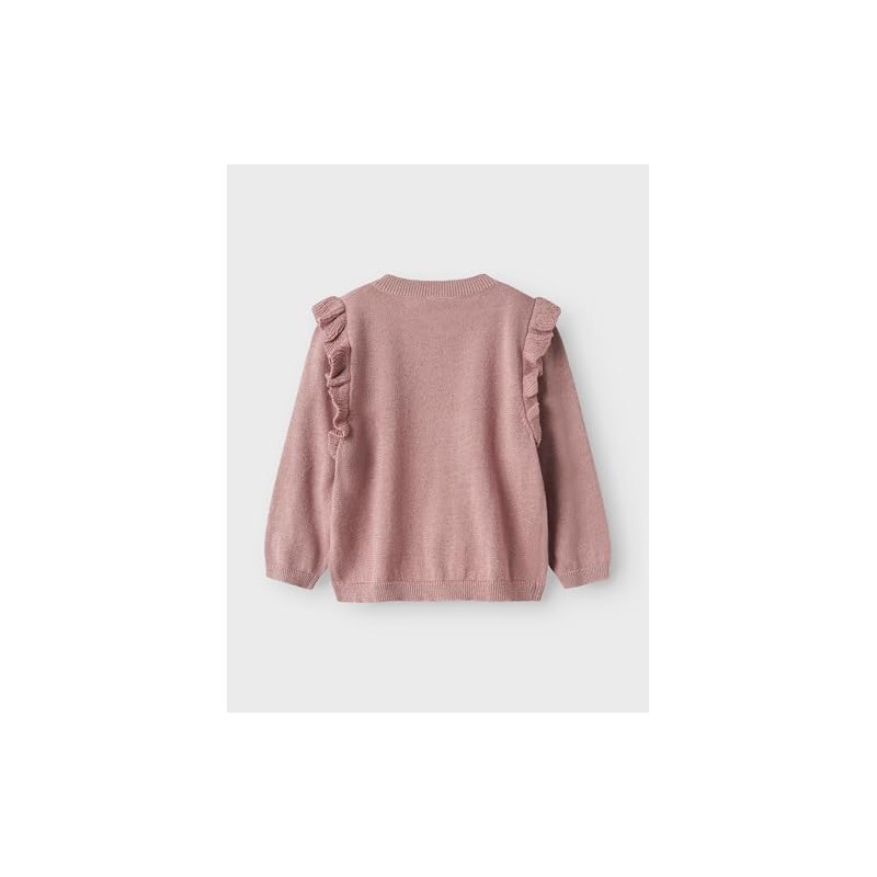 NAME IT Girls' Nmfabinne LS Knit Card Noos Cardigan, mauve