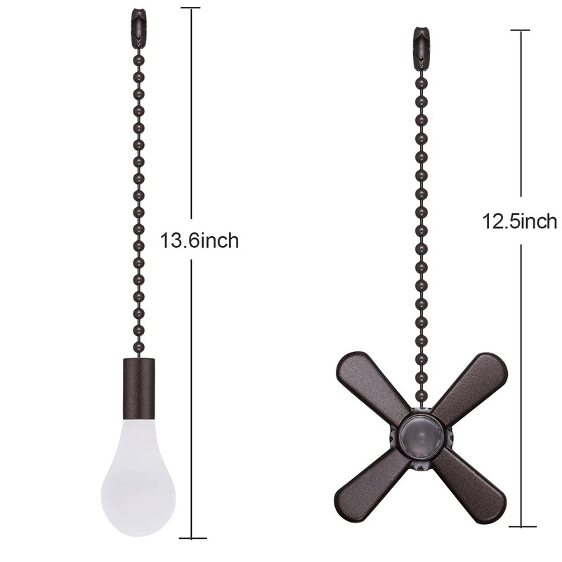 SmoTecQ Ceiling Fan Pull Chain Extender with Decorative Frosted Glass