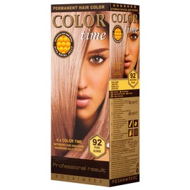 COLOR TIME | Permanent Gel Hair Dye Pearl Blonde Color 92 | Enriched with Royal Jelly and Vitamin C | Permanent Hair Color | Covers Gray Hair | 100 ML
