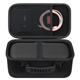 Elonbo Hard Carrying Case for New Bose SoundLink Max Portable Speaker, Large Wireless Waterproof Bluetooth Speaker Travel Bag Storage Holder, Mesh Pocket for USB Cable Charger, Black
