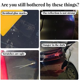 zipelo 2PCS Car Strong Reflective Stickers, Night Visibility Waterproof Self Adhesive Automotive Bumper Trunk Reflective Decals, Universal for Vehicle, SUV, Truck, RV (Orange)