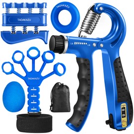TADAKAZU Grip Strength Trainer Kit (5 Pack) Hand Grip Strengthener, Finger Exerciser,Hand Extension Exerciser, Stress Relief Ball and Forearm Workout Ring for Muscle Building and Injury Recover