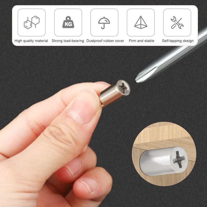 Pack of 50 Self-Tapping Screw Shelf Support Nickel Shelf Support