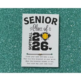 SOFTBALL Senior Class of 2026 Wish Bracelet, Senior Softball Team Player Gift, End of Season Senior Softball, Senior Night Softball Gift, Senior Softball Graduation Gift, Senior Softball Party Favors