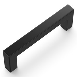 Hickory Hardware Solid Core Kitchen Cabinet Pulls, Luxury Cabinet Handles, Hardware for Doors & Dresser Drawers, 3 Inch Hole Center, Matte Black, Skylight Collection (Pack of 1)