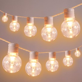Afirst White Outdoor String Lights 34ft with100 LED Bulbs Waterproof Patio Lights for Garden Backyard Holiday