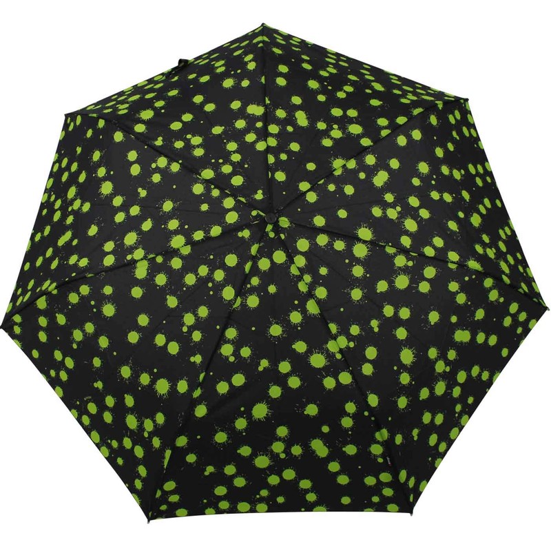 Knirps Slim Duomatic Paint Drops Pocket Umbrella Green