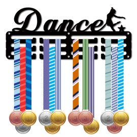 CREATCABIN Dance Medal Hanger Display Medal Holder Rack Sports Metal Hanging Awards Iron Small Mount Decor Awards for Wall Home Badge Race Dance Women Gymnastics Ballet Medalist Black 11.4 x 5.1 Inch