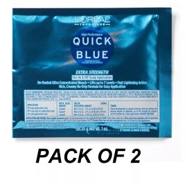 L'Oréal Loreal Quick Blue Bleach Powder Lightener Packette 1 oz (Pack of 2)