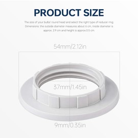 Acmerota Pack of 15 E27 Screw Collar Ring, Lampshade Reducing Ring, E27 Lampshade Adapter Rings, Light Shade Reducing Ring, Light Socket for Powerful Lamps, Ceiling Lights, Lights