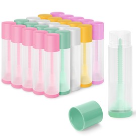 Sherules 50Pcs Lip Balm Tubes Empty 5.5ml(0.18 oz)- BPA Free Twist-Up Containers with Color Caps, Leak-Proof DIY Lip Balm, for Homemade Lipstick, Mix Color Cap