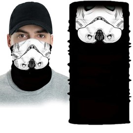 Motorcycle Face Mask, Snood Scarf, Motorbike Facemask Biker Ski Skiing Face Protection Dust Wind Tube Headwear Balaclava Neck Gaiter (Black Star)