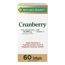 Suplemento diettico de arndano Natures Bounty apoya el tracto urinario y la salud inmunolgica cpsulas blandas 25,200 mg 60 Softgels de rapida...      