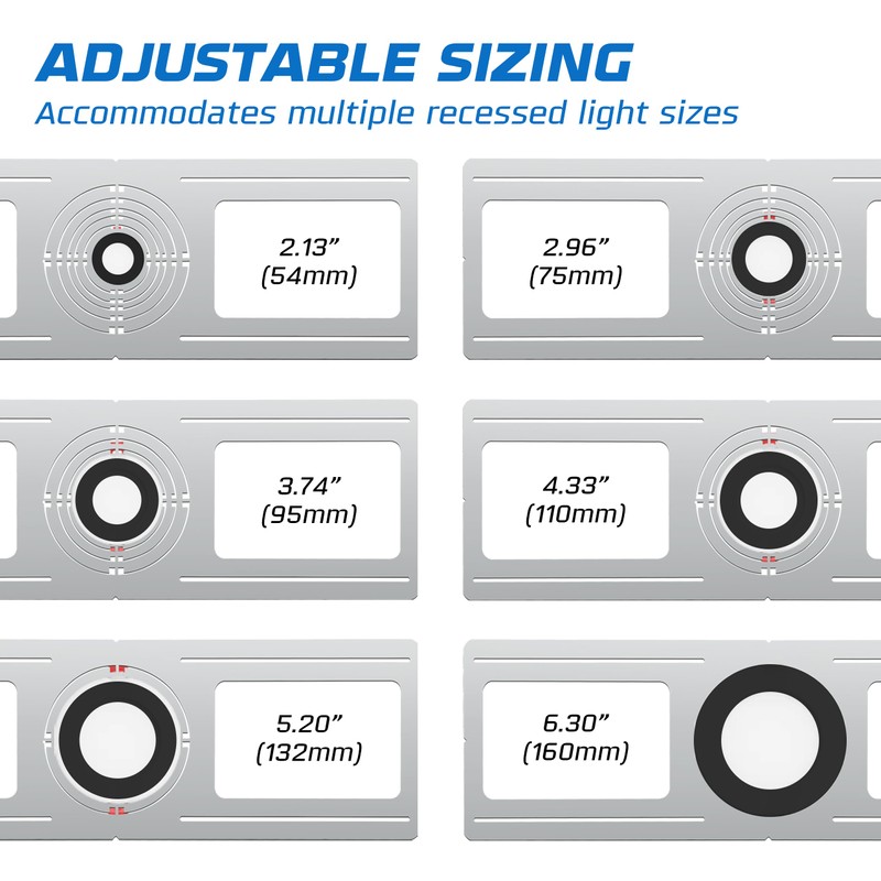 OHLECTRIC 6-Pack New Construction Recessed Light Mounting Plates, Flat Steel