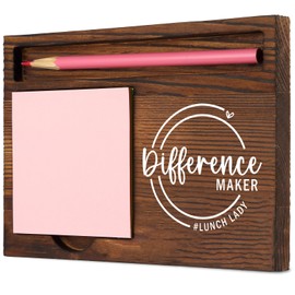 Lunch Lady Self-Stick Note Pad Holder Gift for Thoughtful School Cafeteria Workers Food Service Staff, Durable and Stylish Kitchen Desk Organizer, Work Desk Retro Note Pad Holder SDZ297