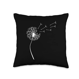 Flowers blowball with flying seeds Blowball with Flying Seeds Throw Pillow, 16x16, Multicolor