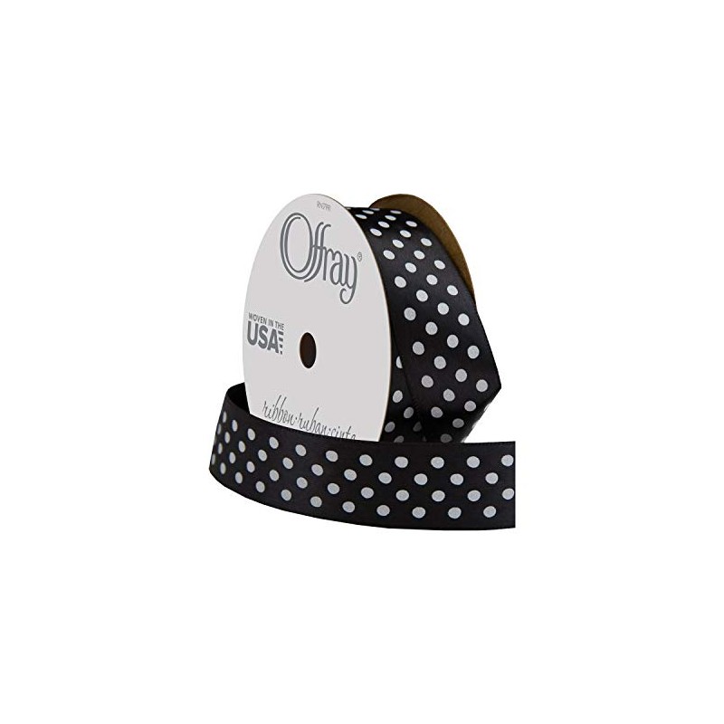 Offray 7/8" Wide Single Face Satin Ribbon, 3 Yards, Black