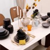 Semtember Promotion Grey Round Western Style Ceramic Plates Unique Design