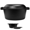 Cast Iron Double Dutch Oven - Pre-Seasoned 5-Quart Set –