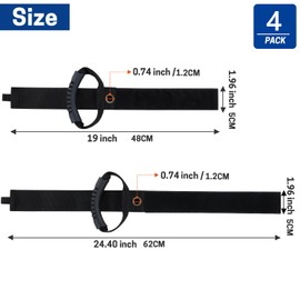 WISEPRO 4 Pack Extension Cord Holder Storage Straps, 19 Inch & 24 Inch Adjustable Hook and Loop Cable Straps with Handle for Electrical Cords Cable Rope Hose Organizers and Storage