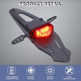 goodfitment Motorcycle LED Rear Fender 12V LED Tail Light Brake Lamp with 2pcs Turn Singla Light For Off-road Motorcycle Motocross Dirt Bike