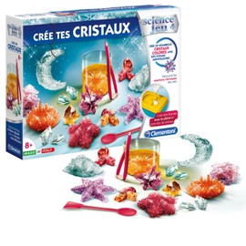 Clementoni - Crée TES Cristauxs - Jeu de Science Pour la Création de Scintillantes Pierres Précieuses - Expériences Scientifiques de Laboratoire - À partir de 8 Ans - Français - 524426