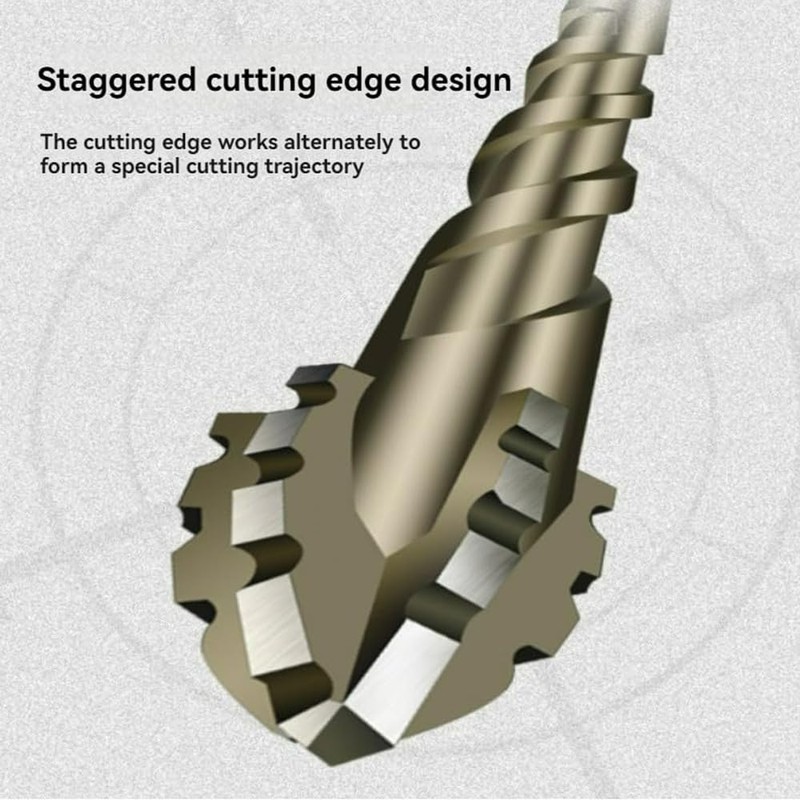 New Four-Flute Sawtooth Eccentric Drill Bit, 2025 Upgraded Four Blade