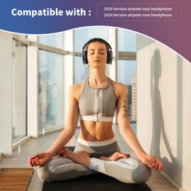 Damex mesh Fabric earpads for airpods max Ear Cushions,Compatible with airpods max Ear Pads(2024 Version),Noise Cancelling, Breathable,Magnetic mounting, not Falling Off (Gradient Purple)