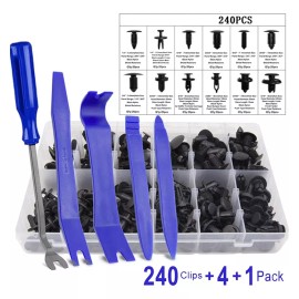 MARZSEFLO Kit Grapas Automotrices 240 Pzas, 12 Modelos, 5 Quitagrapas