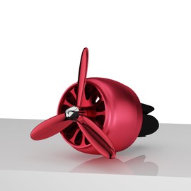 Car Air Freshener Vent Diffuser: Propeller Rotating Smooth Bearings Ultra-Quiet Wind-Driven for Women Men Automotive Fragrance Decoration Accessories to Enjoy Your Drive Pleasure (Red)