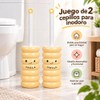 ALIMOTA Juego de 2 Escobillas para Inodoro Amarillo Diseño Sonriente