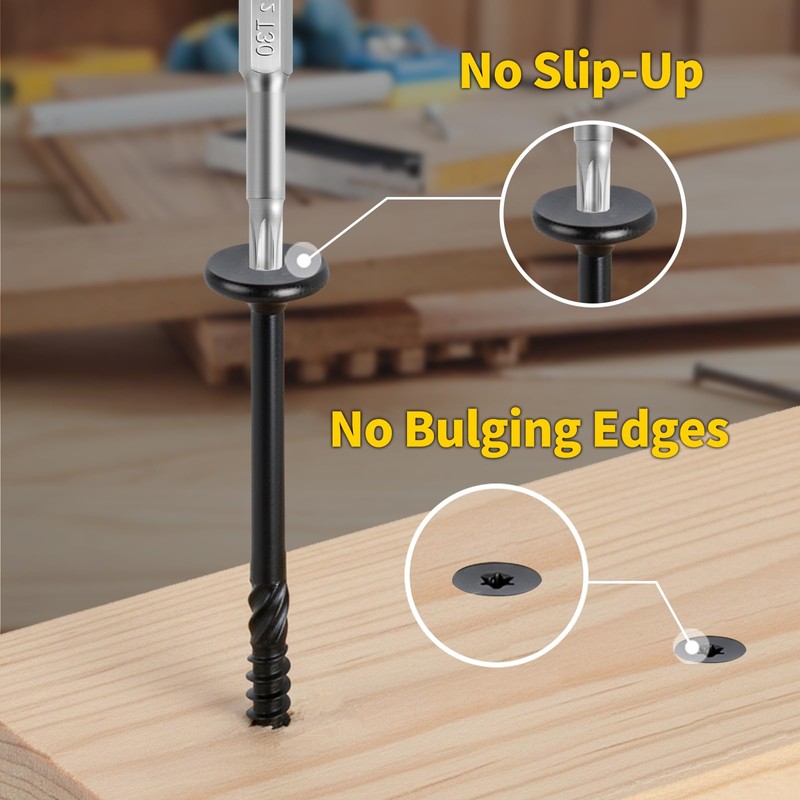 FIXLINK #14 x 2-7/8 Inch Exterior Deck Screws 55pcs, Heavy