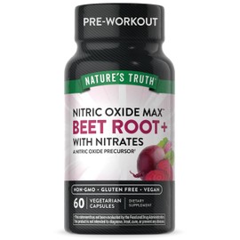 Nature's Truth Beet Root Capsules | 60 Count | Nitric Oxide for Men and Women | Vegan, Non-GMO & Gluten Free Supplement