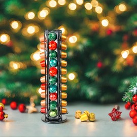 WORBIC Coffee Pod Holder for Nespresso OriginalLine Capsules, Large Compacity Coffee Capsule Holder, Coffee Pod Stand Holding 40 Small Nespresso Pods, Nespresso OriginalLine Organizer Black