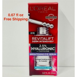 Suero para ojos LOreal Paris Revitalift Derm Intensives hialurnico y cafena 0,67 oz                                                                   