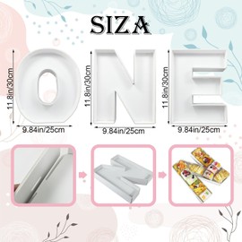 12'' Fillable DIY Tray Cooked Food Box, 1st Birthday Baby Gift Party Food Dessert Table Can Be Filled with Cardboard Letter Decoration for Baby Gift Party Anniversary Supplies Decoration