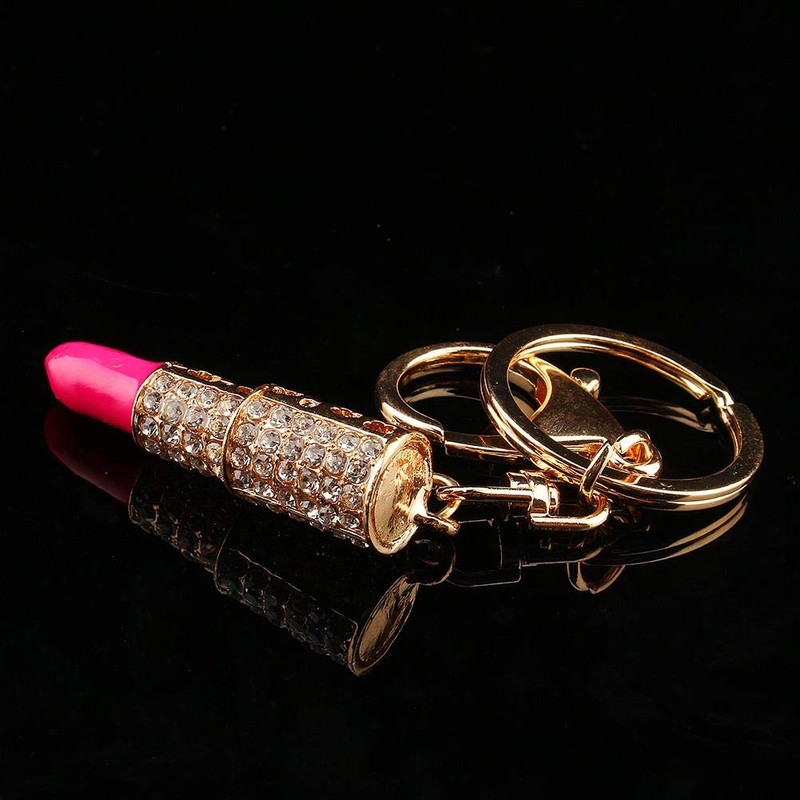 HEEPDD Crystal Make Up Lipstick Key Ring Purse Bag Charm