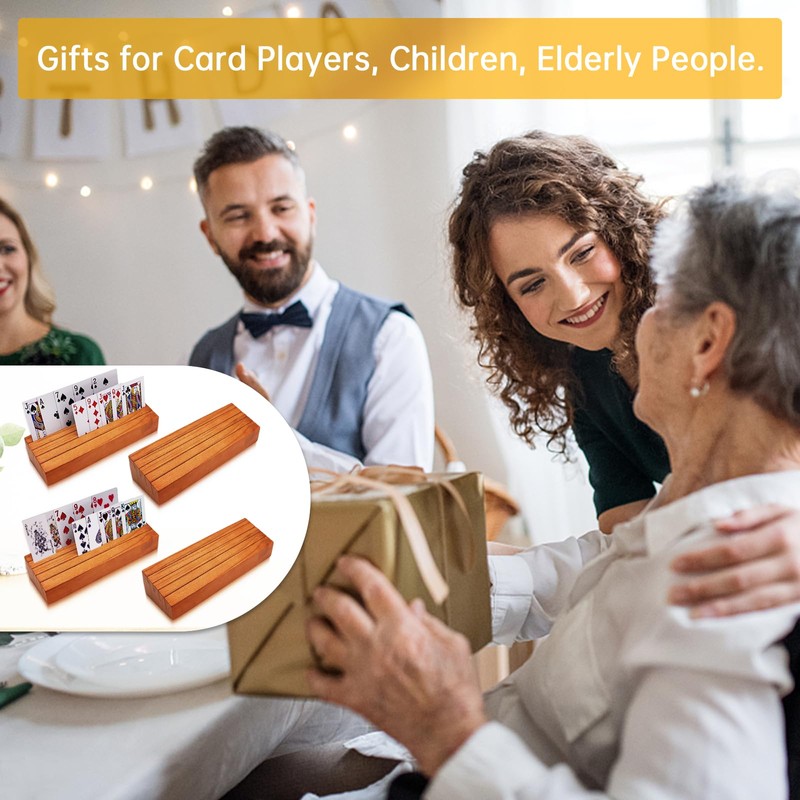 Iswabard Card Deck Stand Set of 4 Playing Cards Holder