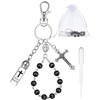 Blushtier Holy Water Bottle Keychain with Rosary Beads Crucifix, Catholic