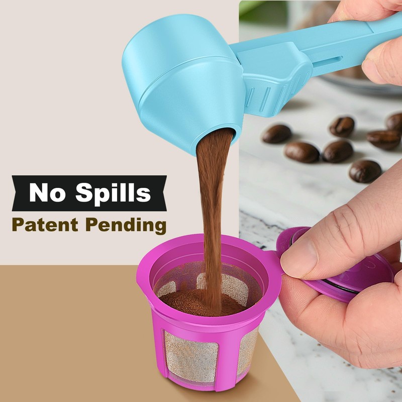 Coffee Scoop & Funnel for Reusable K Cup Refillable Coffee