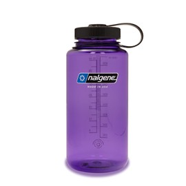 Nalgene Sustain Tritan BPA-Free Water Bottle Made with Material Derived from 50% Plastic Waste, 32 OZ, Wide Mouth, Purple with Black Cap