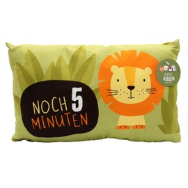 Dekohelden24 Children's Cuddly Cushion with Lion Inscription – Still 5 Minutes – Length x Width 40 x Height 13 x 23 cm 100% Cotton