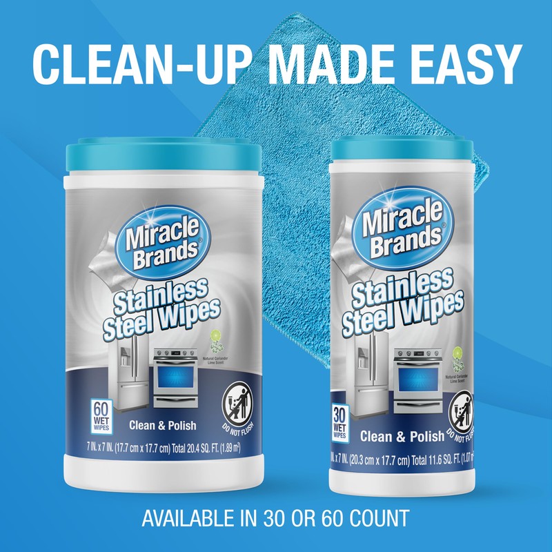 MiracleWipes for Stainless Steel, Great for Kitchen and Appliances, Including