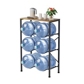 ybaymy 5 Gallon Water Jug Holder, 4-Tier 6-Tray Heavy Duty Gallon Water Jug Stand with Top Shelf 5 gallon Water Bottle Holder 5 Gallon Water Jug Stand for Home Kitchen Living Room Office