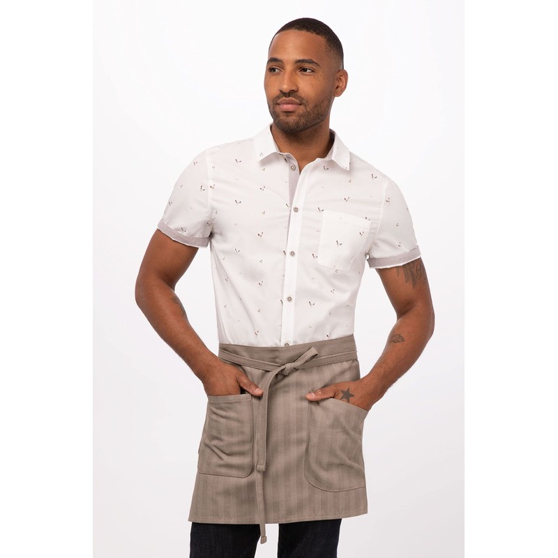 Chef Works Unisex Seattle Half Bistro Apron, Taupe, One Size
